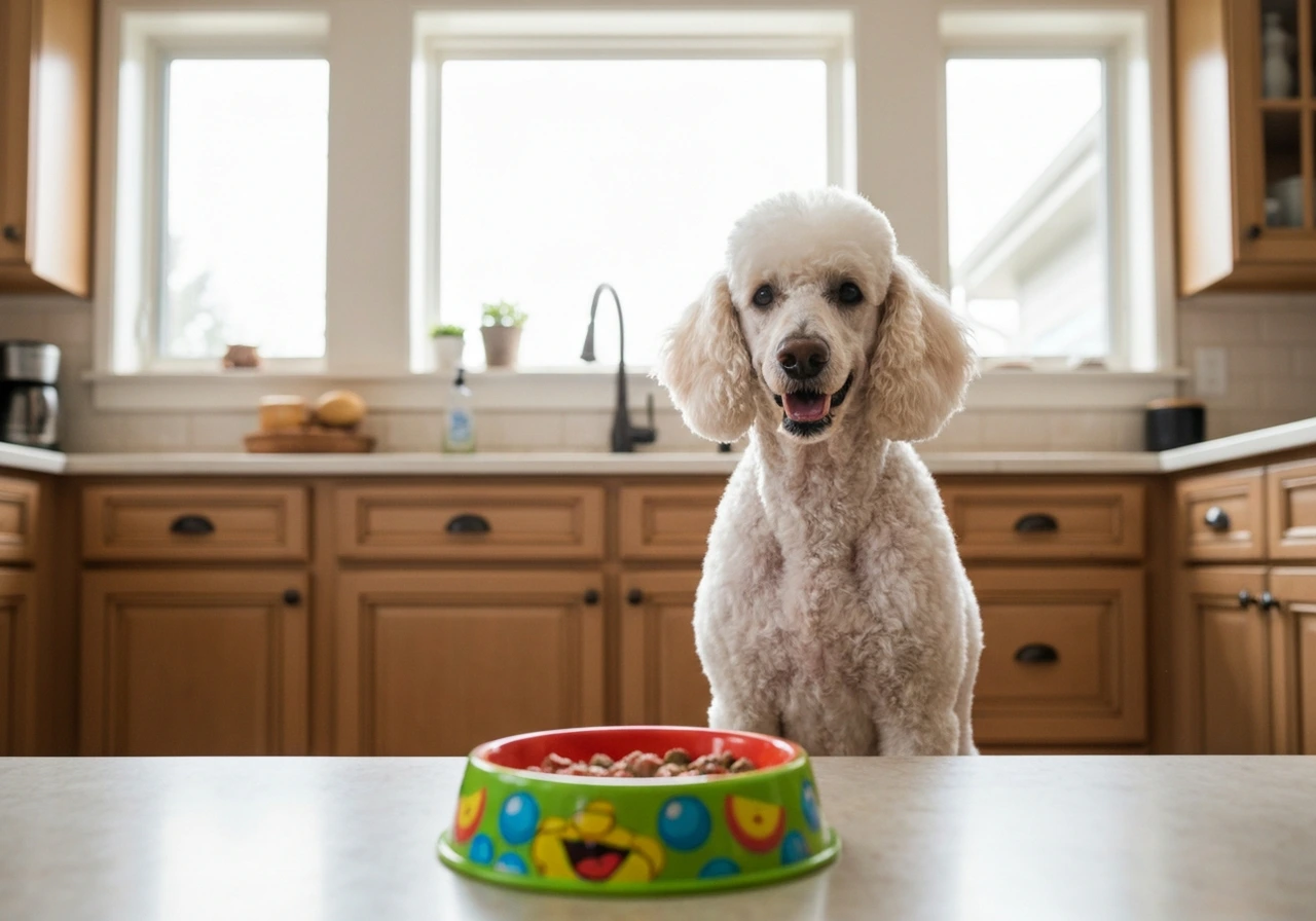 Poodle, a breed requiring prcd-PRA genetic testing